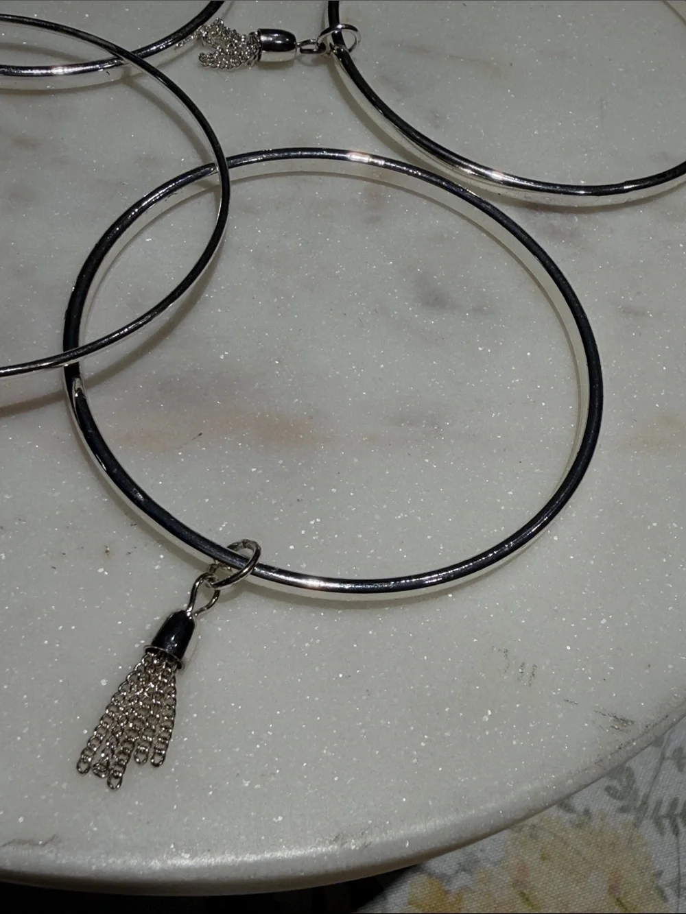 Women’s Silver-Tone Charm Bangle Bracelet Set
